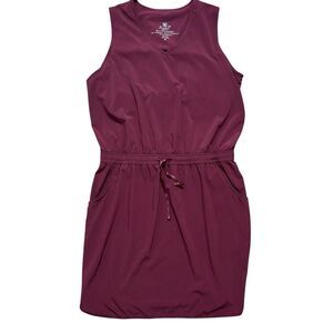 KUHL Vantage Dress Sz Medium Maroon Red Sleeveless Hiking Camping Athleisure